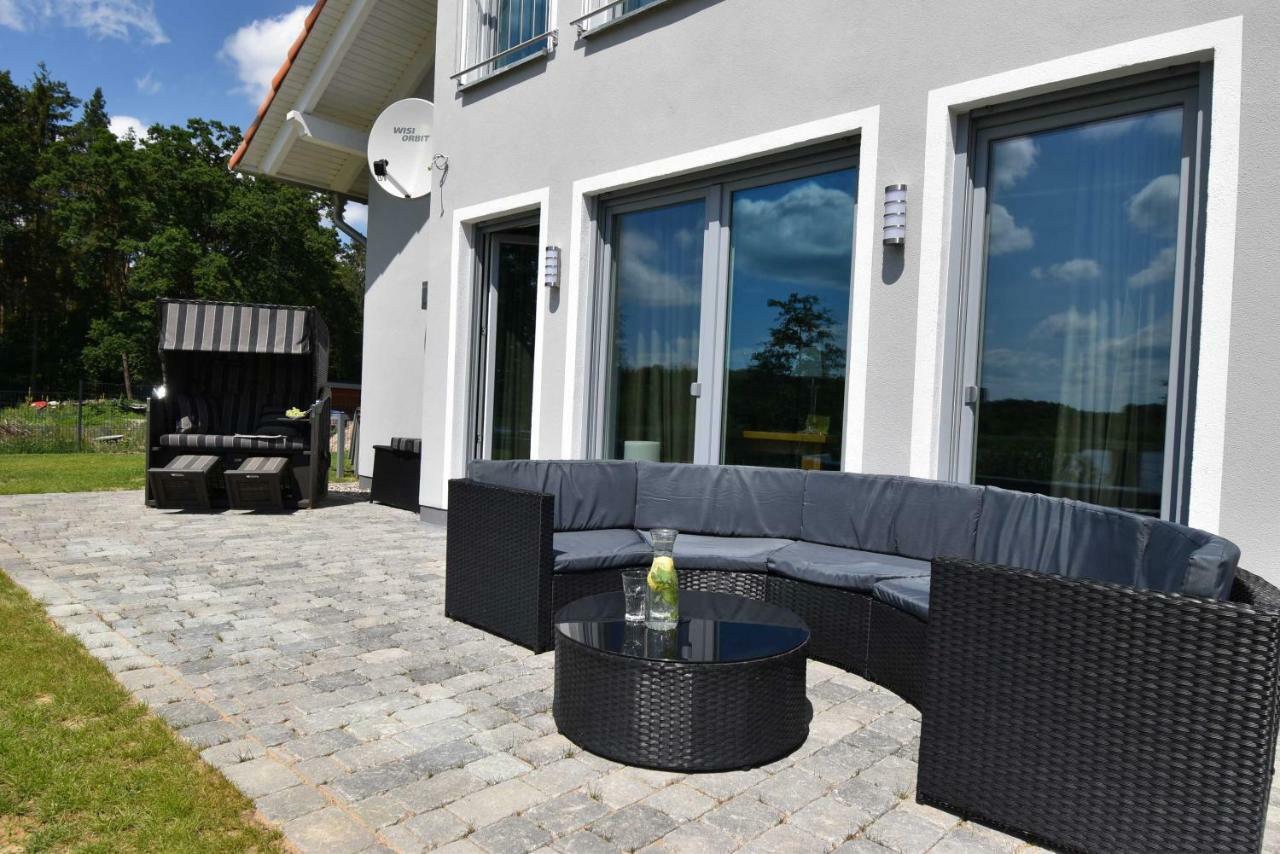 Luxus-See-Domizil mit Sauna, Kamin und Boot-130 qm für 6 Personen Krakow am See Exterior foto